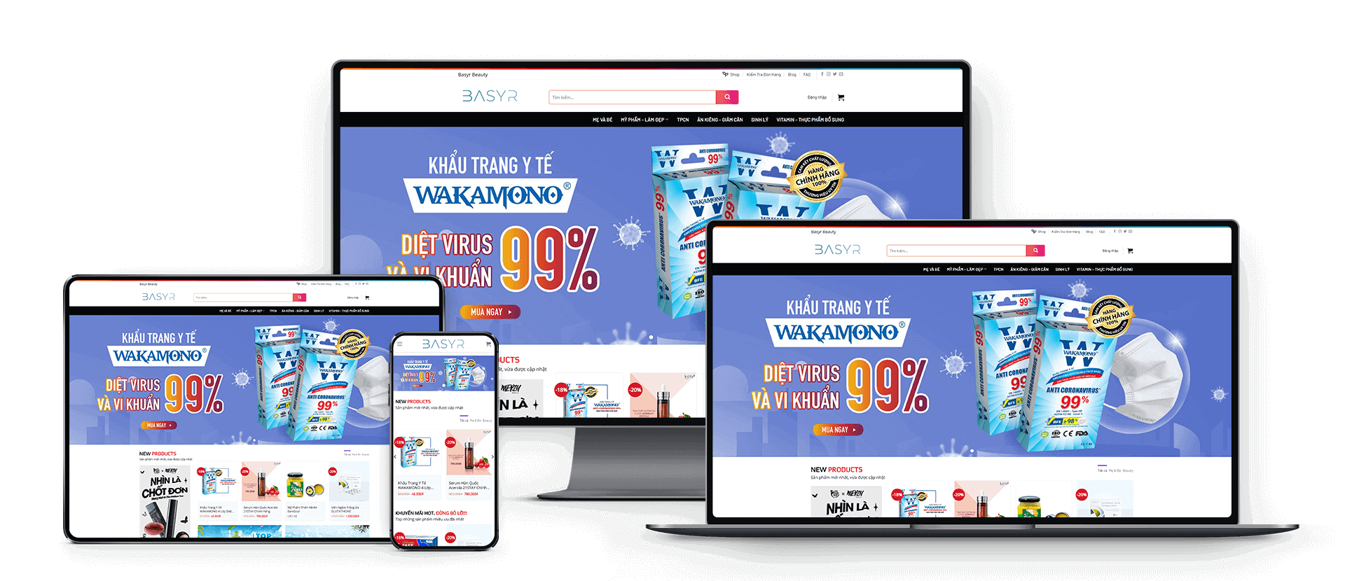 Basyr - Mẫu website bán mỹ phẩm, làm đẹp chuẩn SEO