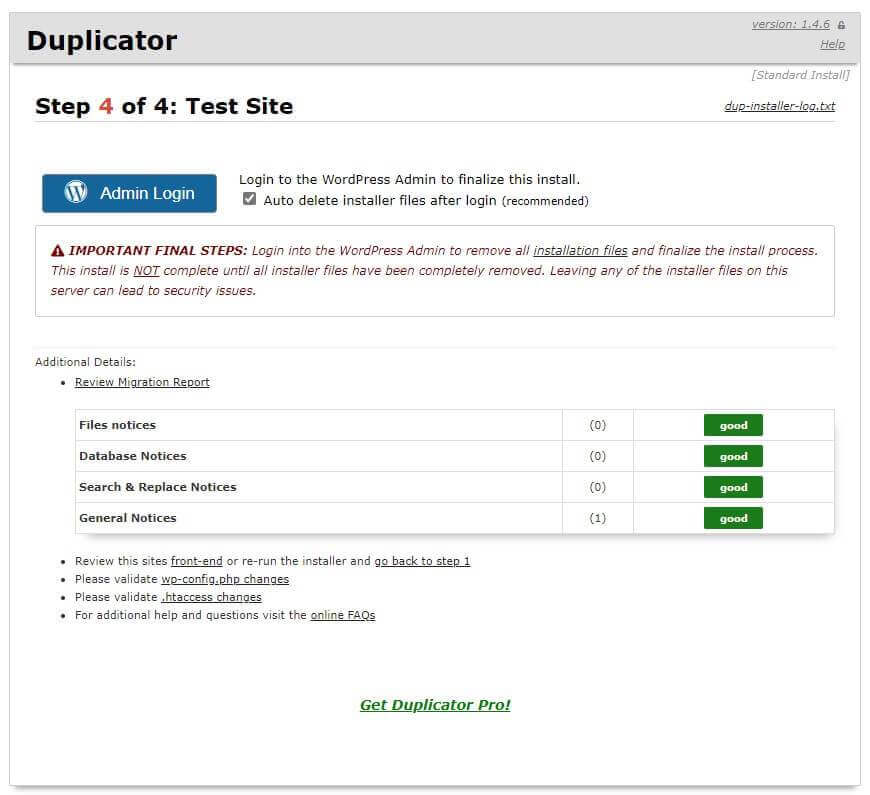 duplicator step 4 of 4