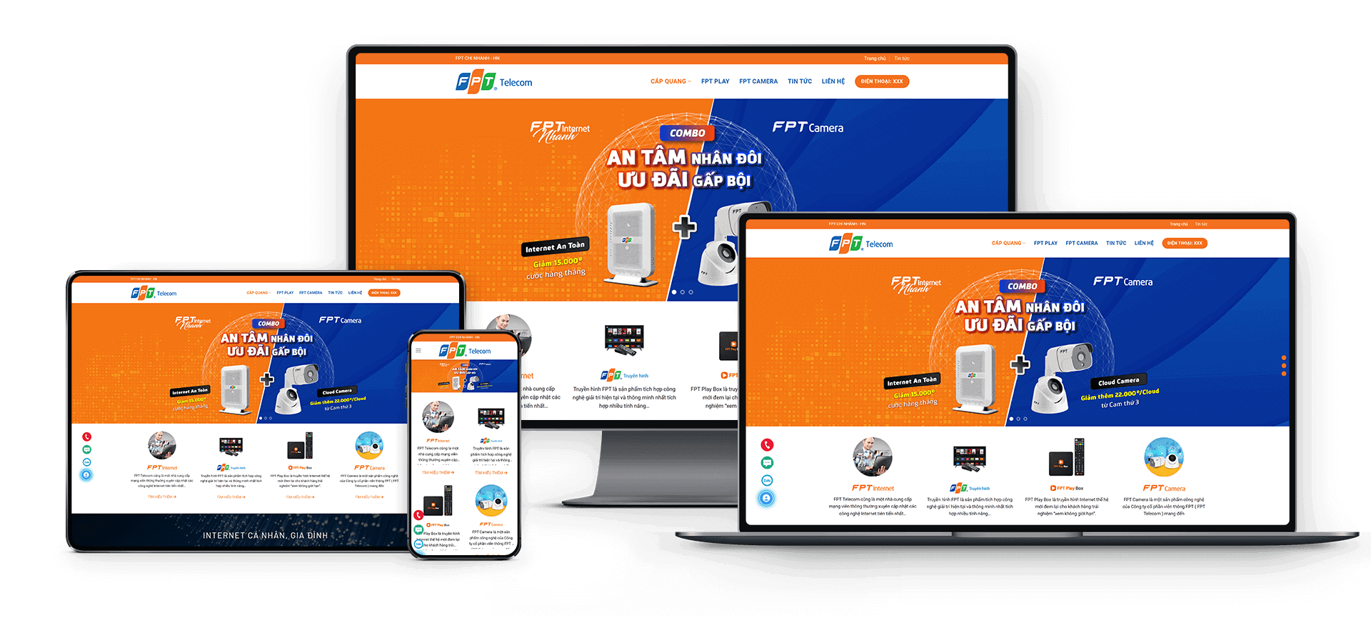 Mẫu website lắp đặt mạng Internet FPT