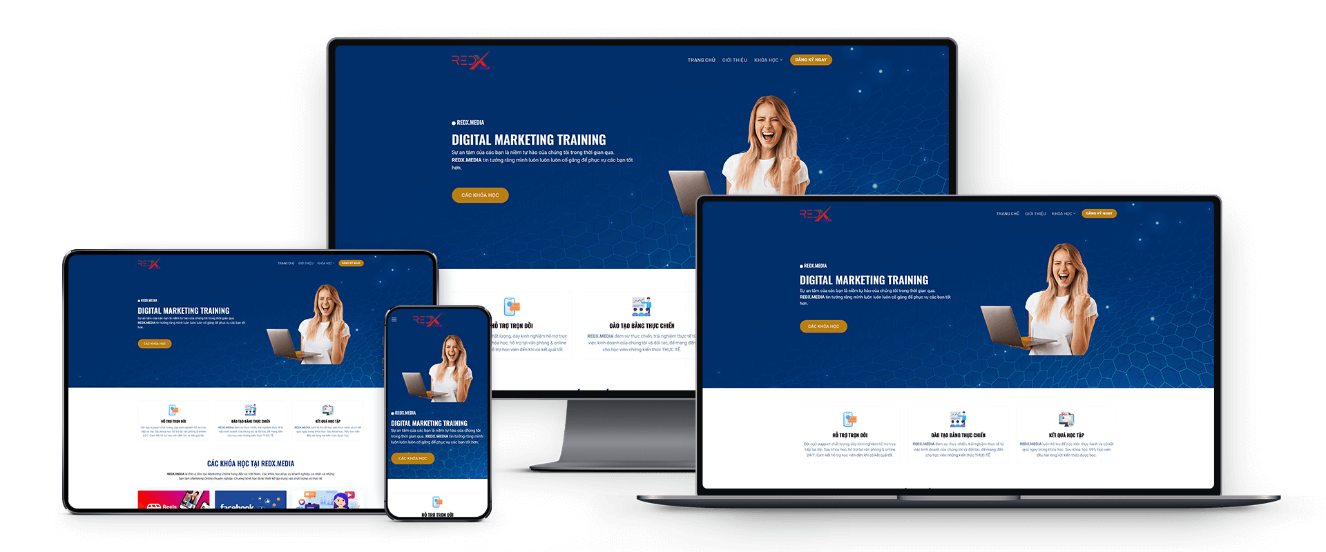 Mẫu giao diện giới thiệu khóa học, Landing Page khóa học đẹp, chuẩn SEO