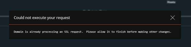 Fix "Domain is already processing an SSL request." trên DirectAdmin