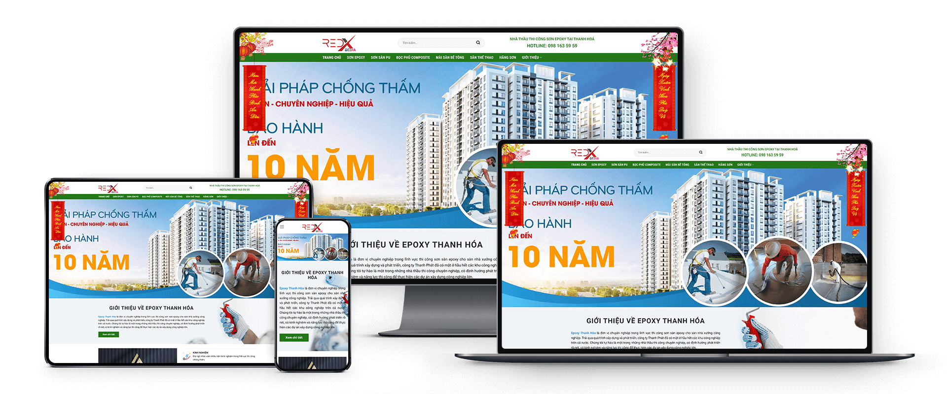 Mẫu website bán sơn nước, giải pháp chống thấm chuẩn SEO