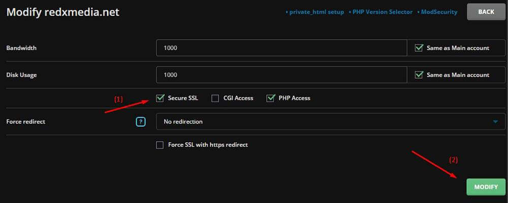 Fix lỗi "SSL is not enabled for this domain" trên DirectAdmin