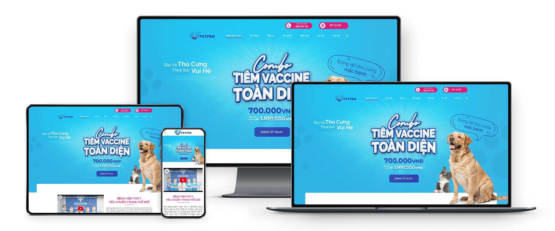 PetPro - Mẫu giao diện website cho ngành dịch vụ thú cưng