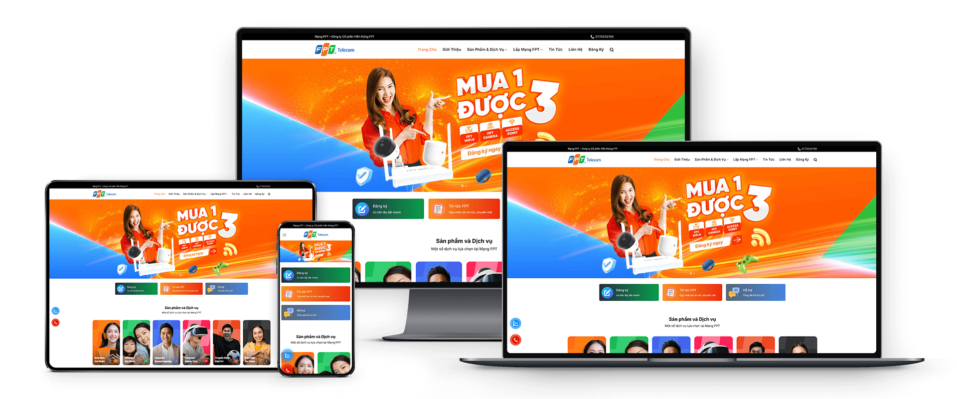 Full Source Code Website Lắp Đặt Mạng Internet, Camera FPT